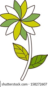 Vector illustration of a green flower