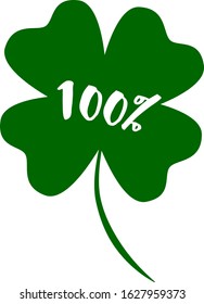 Vector Illustration Green Four Leaf Clover, Leaves Clover Saint Patrick, st. patrick