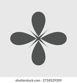 Ilustración vectorial de un trébol verde de cuatro hojas y un icono de mariposa negro con un patrón de naturaleza decorativa con alas florales de primavera y arte de hojas de verano para un diseño de...