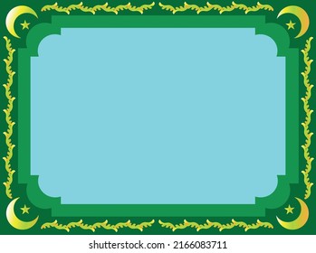 Vector illustration green frame with Arabic ornament