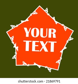 Vector illustration of a green frame with red star