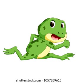 vector illustration of Green frog with happy smile