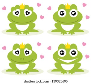 Vector illustration of green frogs. Seamless pattern - frogs.