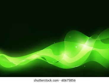 Vector illustration of green futuristic abstract glowing background