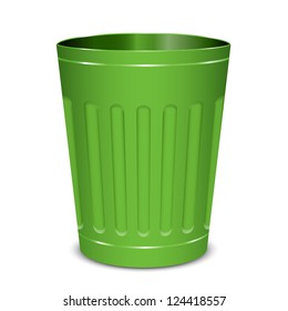 Vector illustration of green garbage can