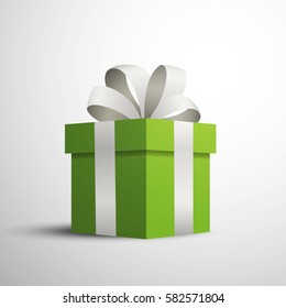 Vector Illustration of a Green Gift Box
