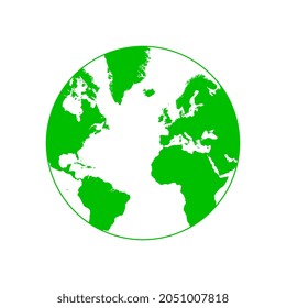 Ilustración vectorial del Globe verde con mapa
