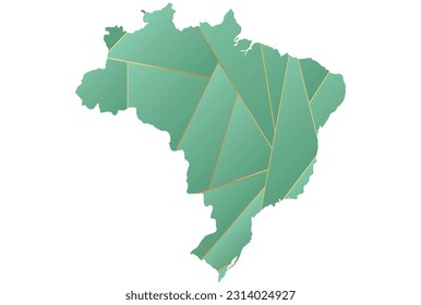 ilustración vectorial del mapa de la India de color verde y oro
