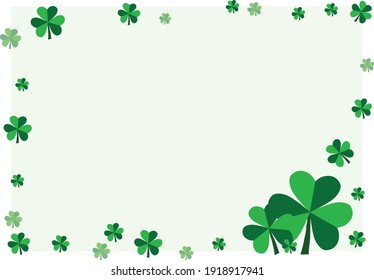Vector Illustration of green and golden shamrocks background.