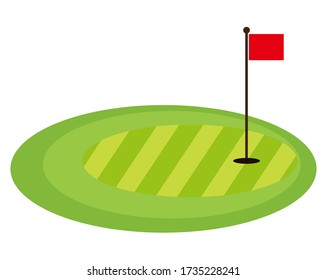 Vector Illustration des grünen Golfplatzes . 