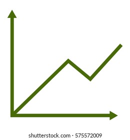 Vector Illustration of Green Graph Sheet Icon
