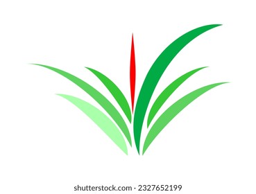 ilustración vectorial del icono de hierba verde sobre fondo blanco