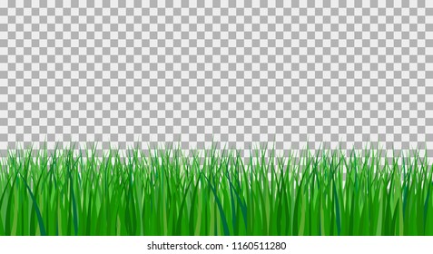 vector illustration of green grass on plaid background