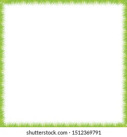 Vector illustration of green grass. White square inside.