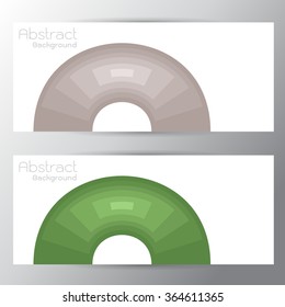 Vector illustration of green  gray semicircle Text space gap switchingabstract curves Gradient  background with on gray background