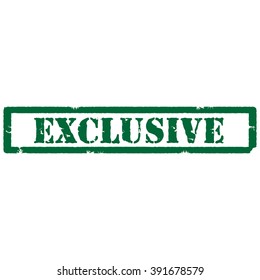 Vector illustration green grunge rubber stamp with text exclusive isolated on white background