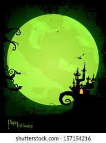 Vector Illustration of a Green Halloween Background