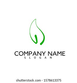 Vector illustration of green health leaf logo