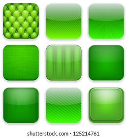Vector illustration of green high-detailed apps icon set. Eps10.