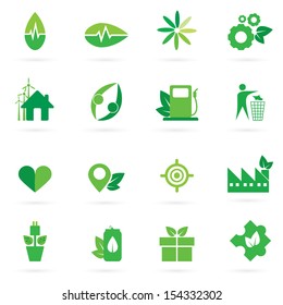 ilustración vectorial del diseño de iconos y símbolos verdes, diseño de plantilla de logotipo