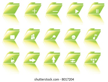 vector illustration of the green icons