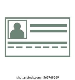 Vector Illustration of Green ID Card Icon
