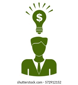 Ilustración vectorial del icono de la idea verde
