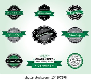 Vector illustration of green labels.