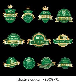 Vector illustration of green labels.