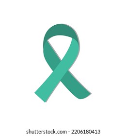 Ilustración vectorial del fondo de encaje verde de la campaña contra el cáncer cervical, diseño plano, salud.