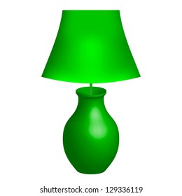 Vector illustration of green lamp