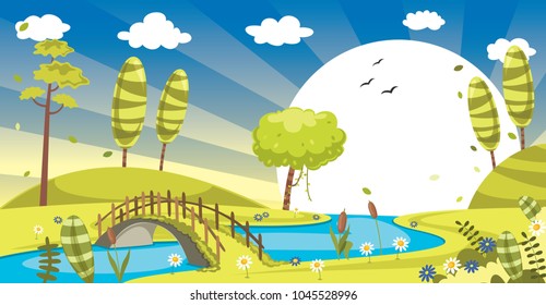 Vector Illustration Of Green Landscape