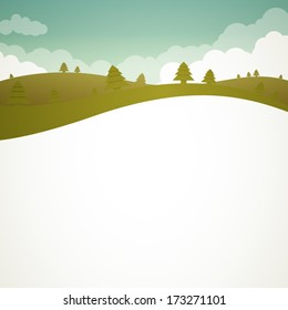 Vector Illustration of a Green Landscape