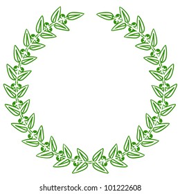 Vector illustration of green laurels