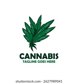 ilustração vetorial de uma folha verde. cannabis logo design