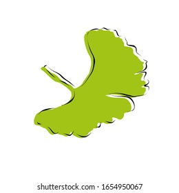 Vector illustration with a green leaf. Design element for backgrounds, patterns, packs, cards, and other uses.