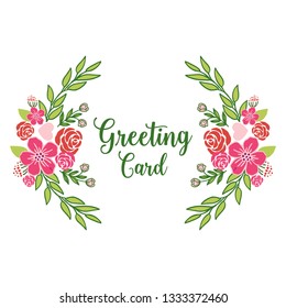 Vector illustration green leaf floral frame for lettering of greeting cards hand drawn