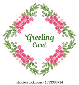 Vector illustration green leaf floral frame for lettering of greeting cards hand drawn
