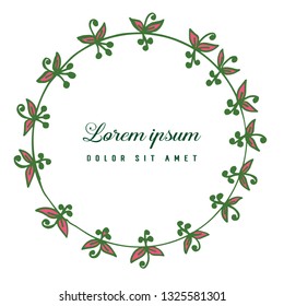 Vector illustration green leaf flower frame for romantic invitation marriage hand drawn