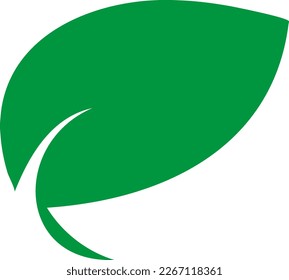 Vector illustration of green leaf icon, symbol of organic and natural. Plant leaf, green traditional medicine logo and healthy lifestyle.