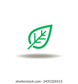 Vector illustration of green leaf. Icon of ecology. Symbol of ESG Environmental Social Governance.