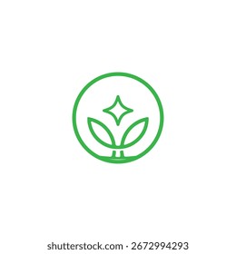 Ilustración vectorial de un ícono de hoja verde, símbolo de la ecología y la naturaleza, diseñado para conceptos orgánicos y ambientales