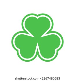 Vector illustration of green leaf lucky clover symbol. st.patrick's day