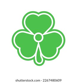 Vector illustration of green leaf lucky clover symbol. st.patrick's day