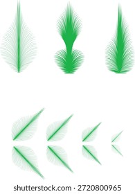 Vector illustration of a green leaf set featuring spring nature foliage and floral garden branch patterns for summer plant decoration growth