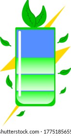 vector illustration of green leaf symbol energy