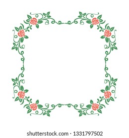 Vector illustration green leaf wreath frames for greeting card hand drawn