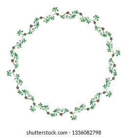 Vector illustration green leafy flower frames for invitation card hand drawn