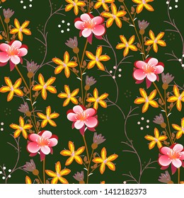 
Vector illustration green leafy flower frame for template thank you mom hand drawn - Векторная графика
