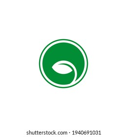 Vector illustration of green leaves in a circle for nature icons and symbols. plant shop icon. garden symbol